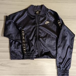 Nike Air, Women's Satin Track Jacket, Small Purple/BLUE